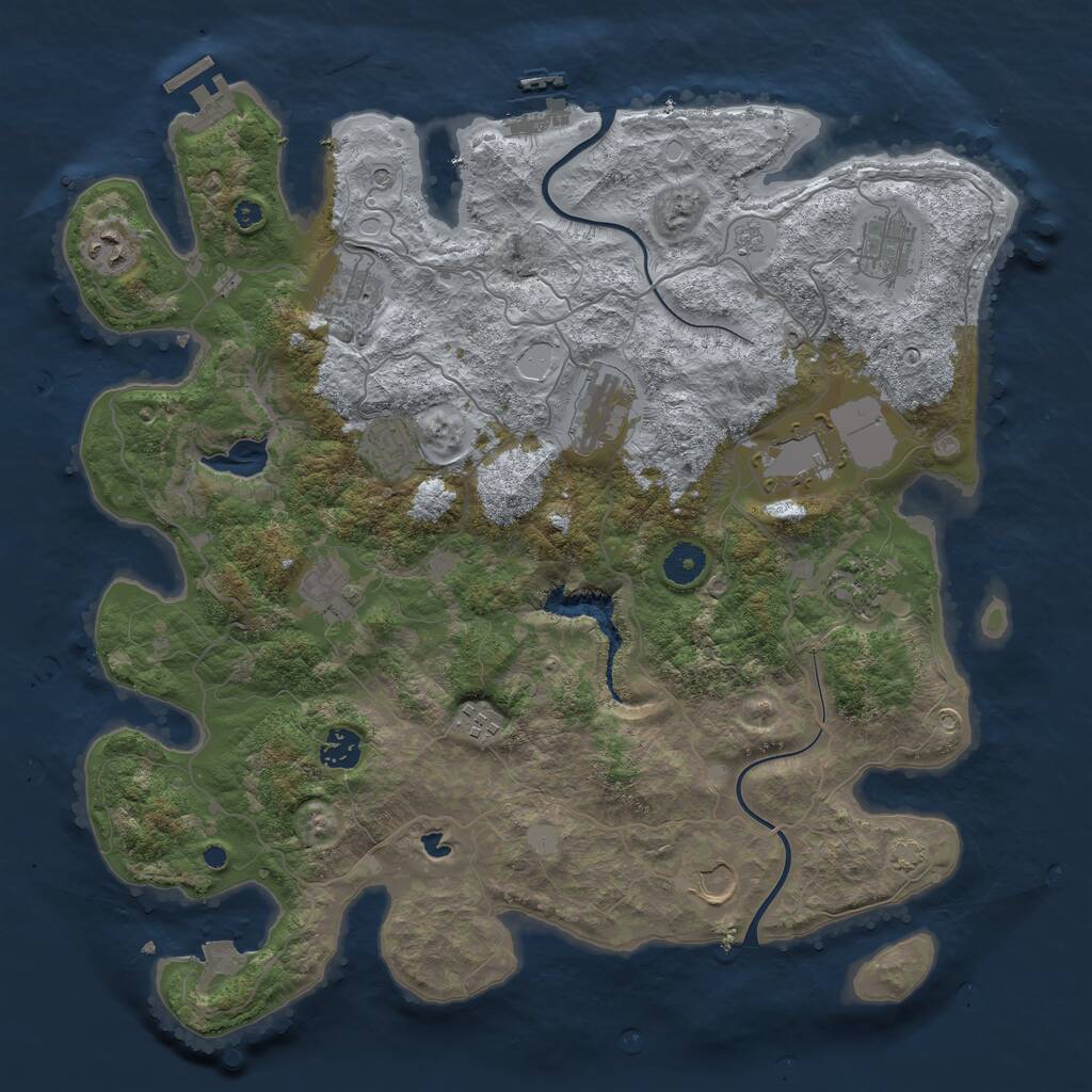 Rust Map: Procedural Map, Size: 4000, Seed: 692979560, 17 Monuments