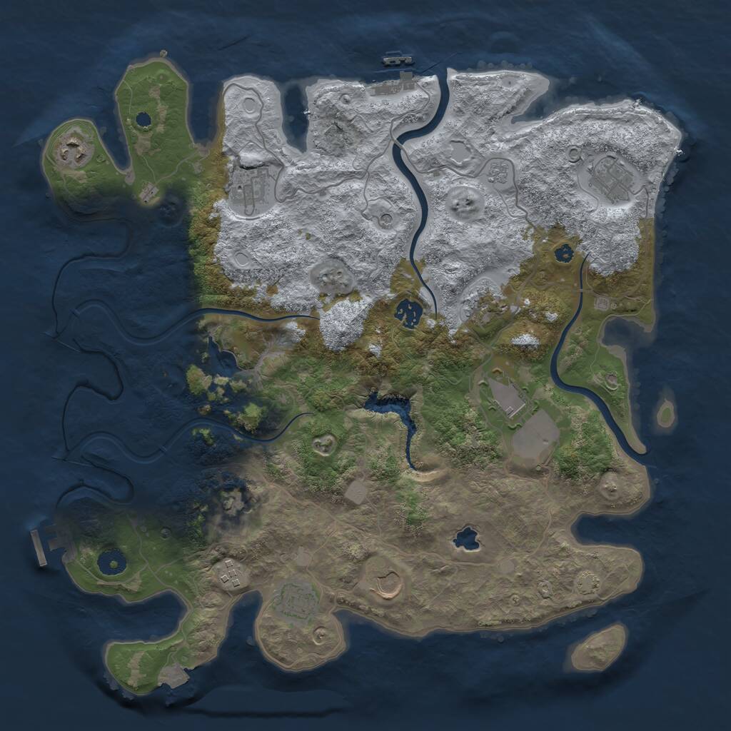 Rust Map: Procedural Map, Size: 4000, Seed: 692979560, 16 Monuments