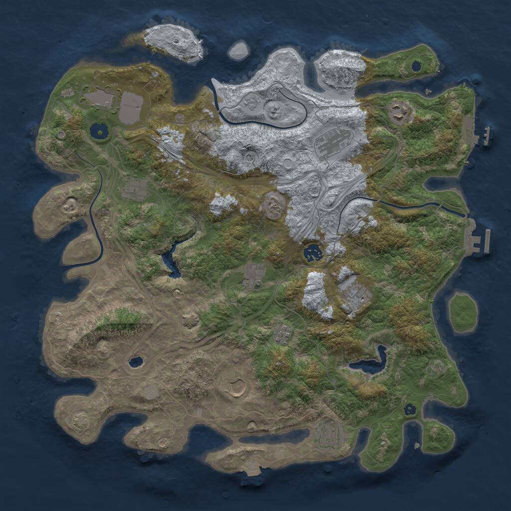 Rust Map: Procedural Map, Size: 4250, Seed: 85389128, 16 Monuments