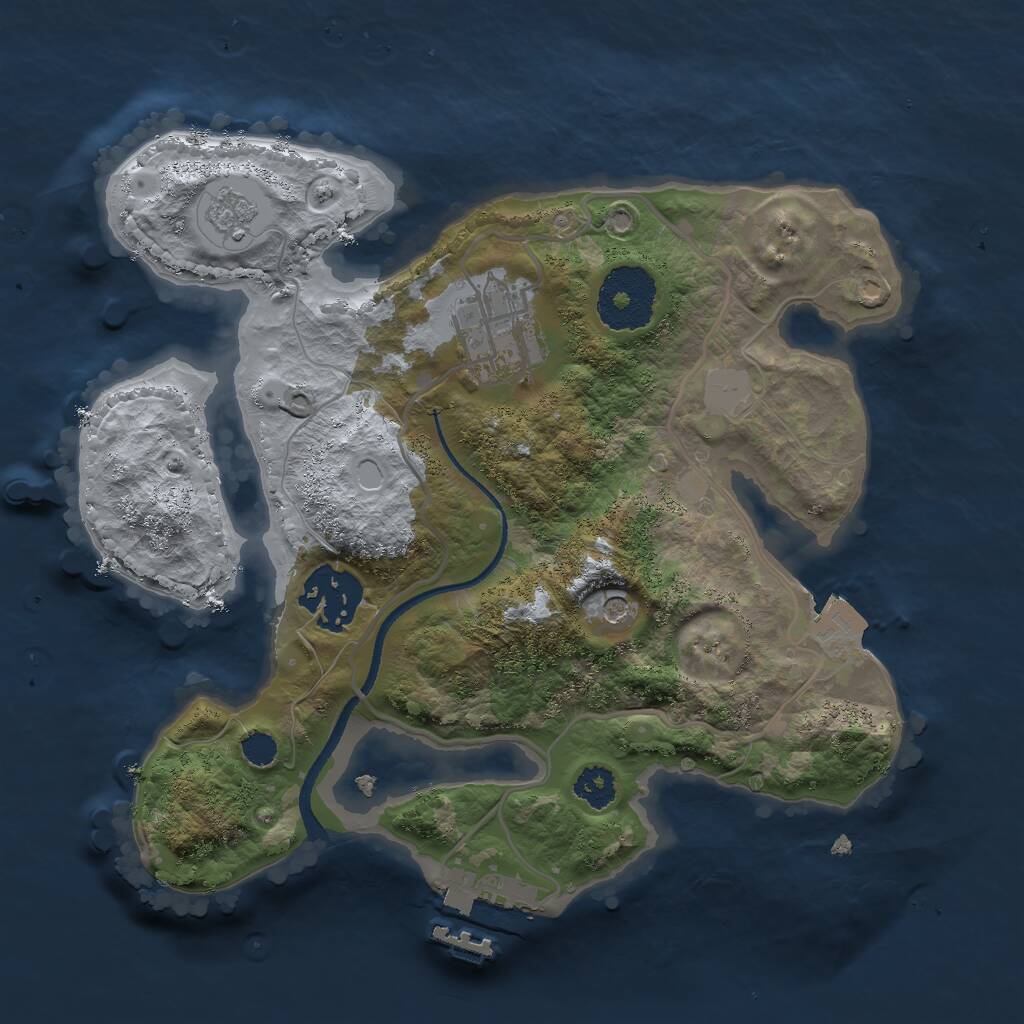 Rust Map: Procedural Map, Size: 2500, Seed: 22954, 6 Monuments