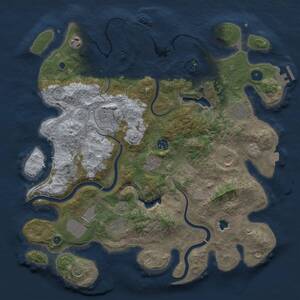 Thumbnail Rust Map: Procedural Map, Size: 4000, Seed: 201659579, 15 Monuments