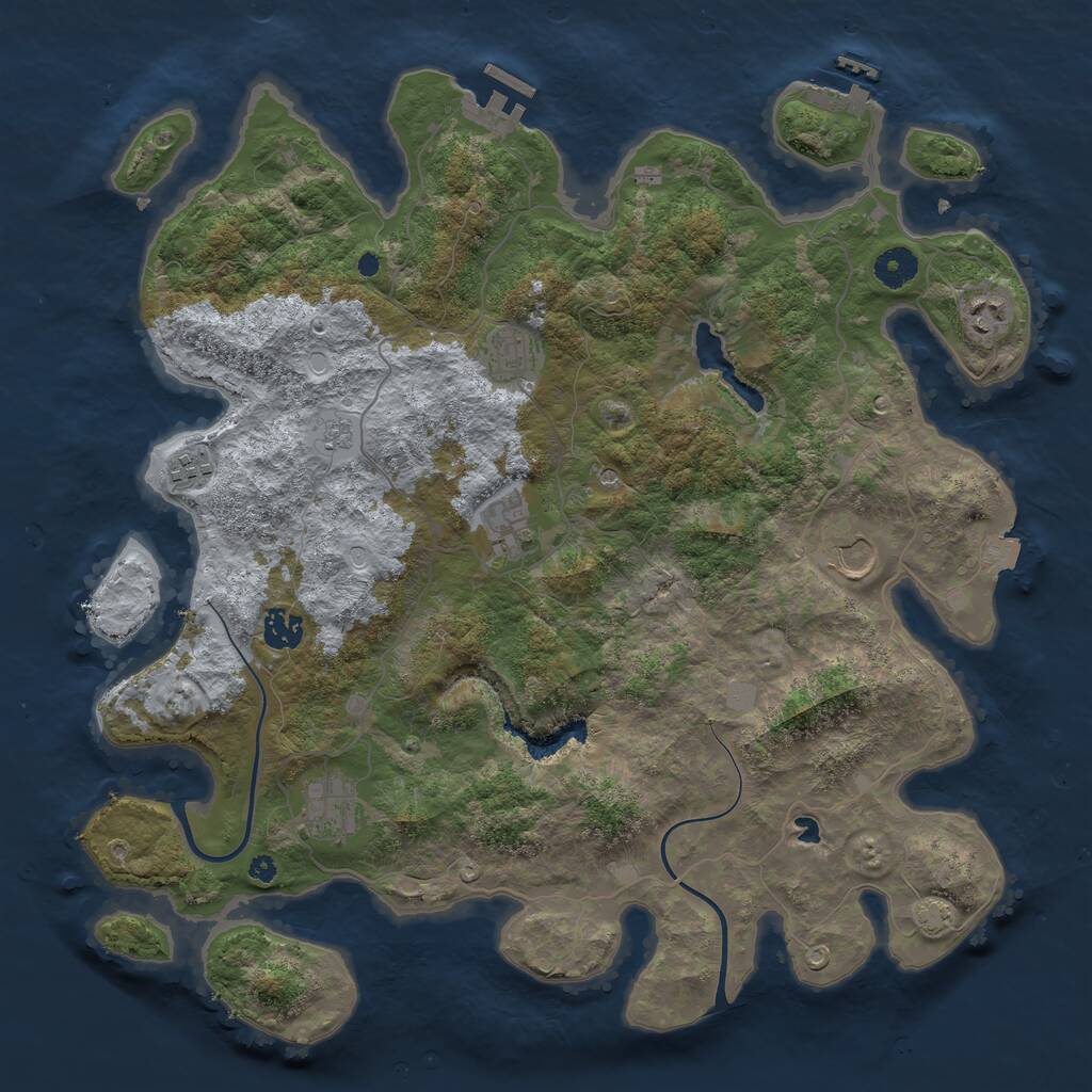 Rust Map: Procedural Map, Size: 4000, Seed: 201659579, 13 Monuments