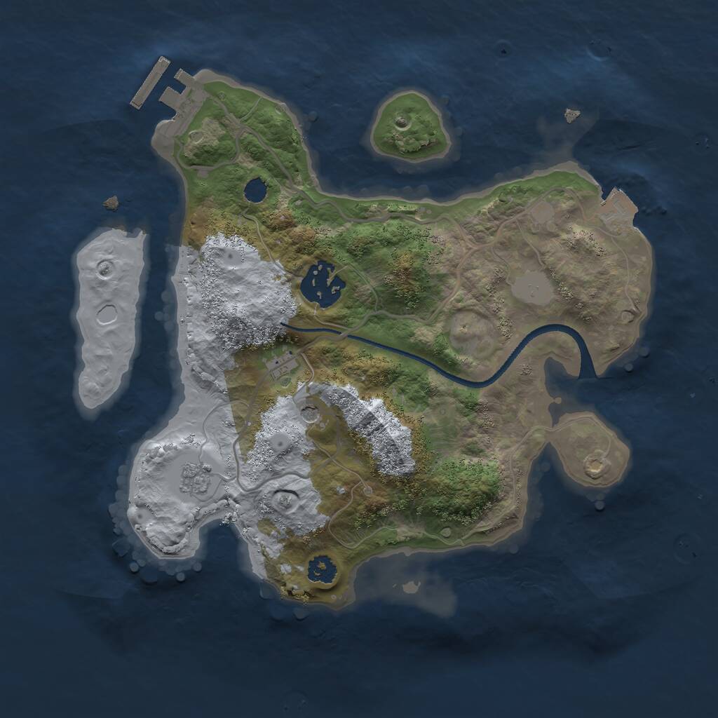 Rust Map: Procedural Map, Size: 2510, Seed: 779699744, 5 Monuments