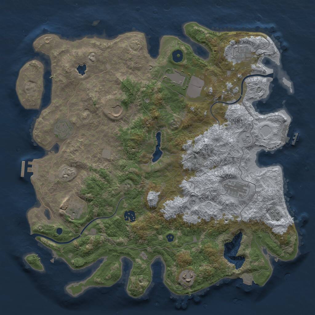 Rust Map: Procedural Map, Size: 4000, Seed: 823846872, 15 Monuments