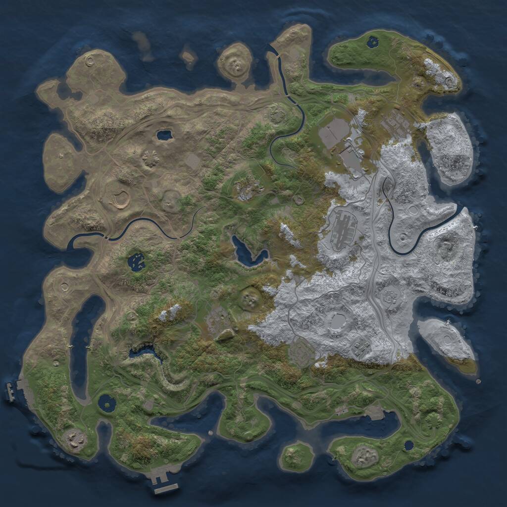 Rust Map: Procedural Map, Size: 4250, Seed: 732214, 16 Monuments