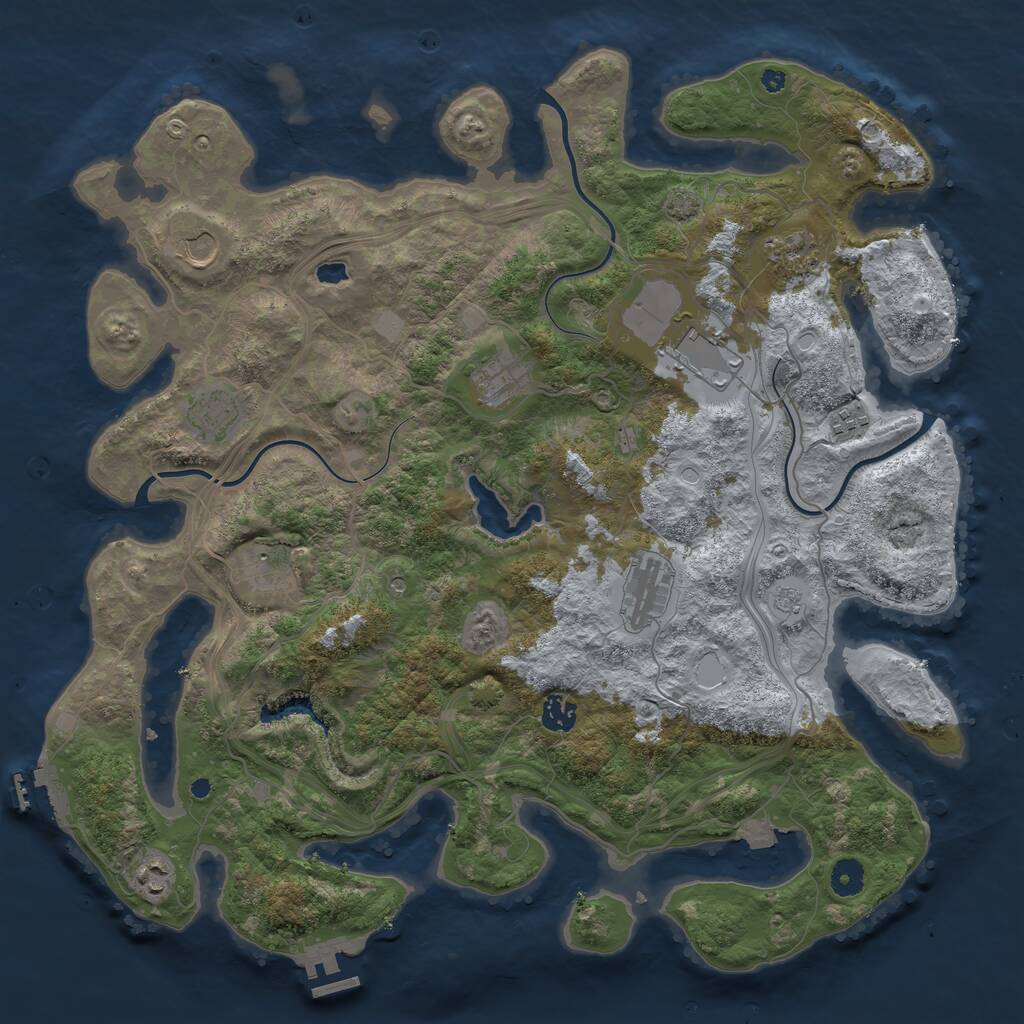 Rust Map: Procedural Map, Size: 4250, Seed: 732214, 16 Monuments