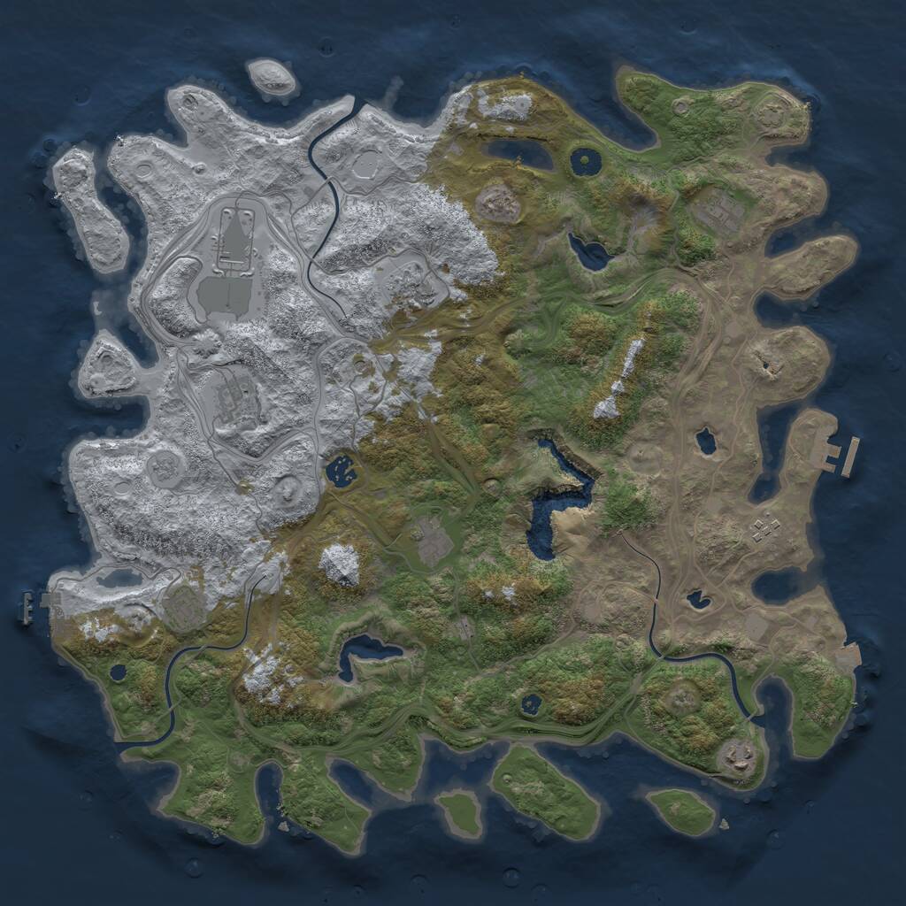 Rust Map: Procedural Map, Size: 4500, Seed: 829297423, 15 Monuments