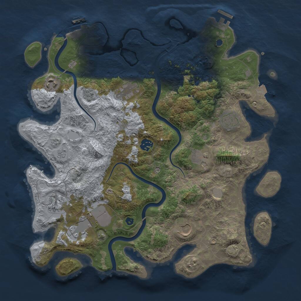Rust Map: Procedural Map, Size: 3750, Seed: 2020791262, 15 Monuments