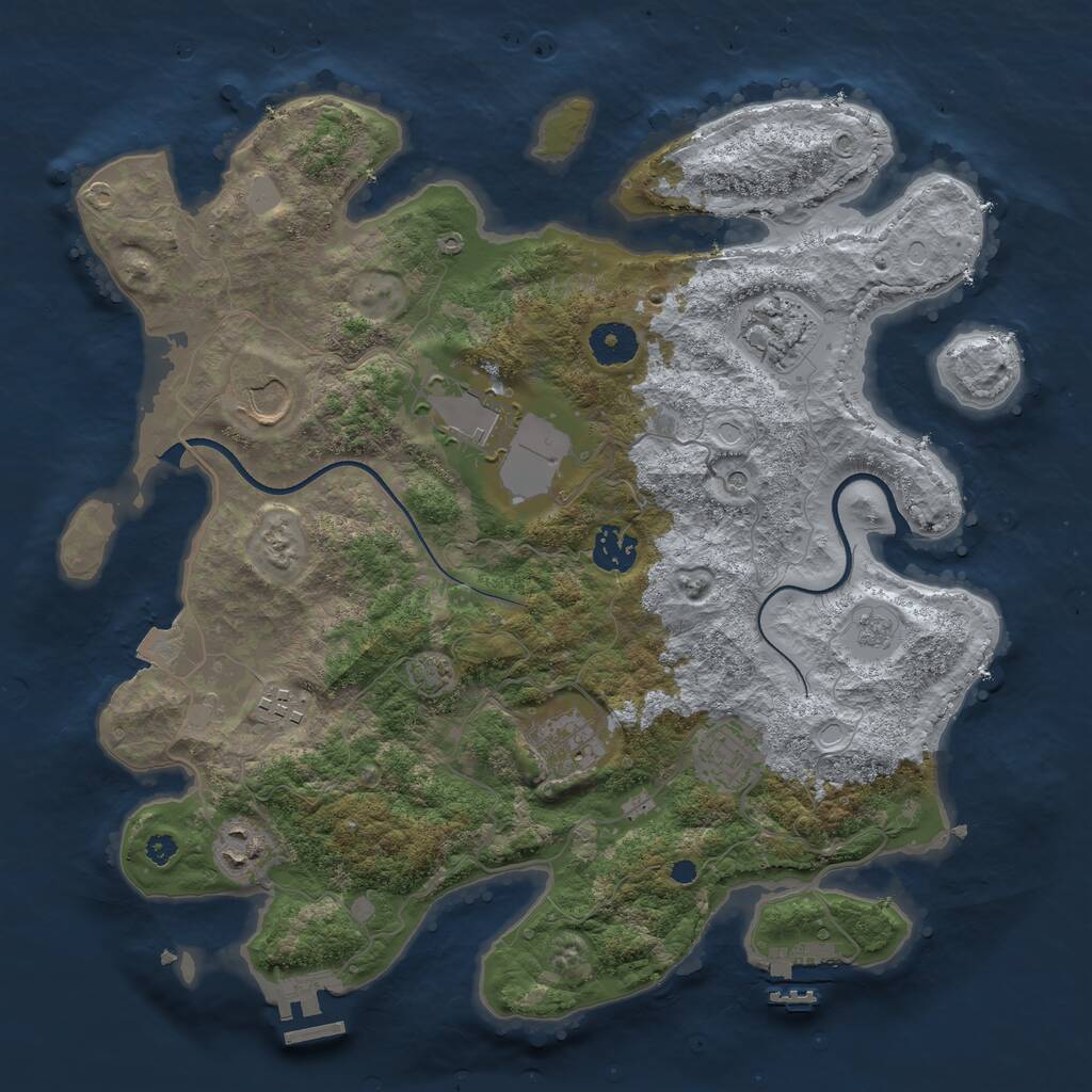 Rust Map: Procedural Map, Size: 3600, Seed: 990317, 14 Monuments