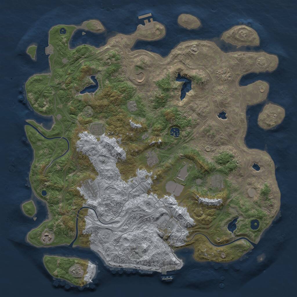 Rust Map: Procedural Map, Size: 4500, Seed: 795885283, 17 Monuments