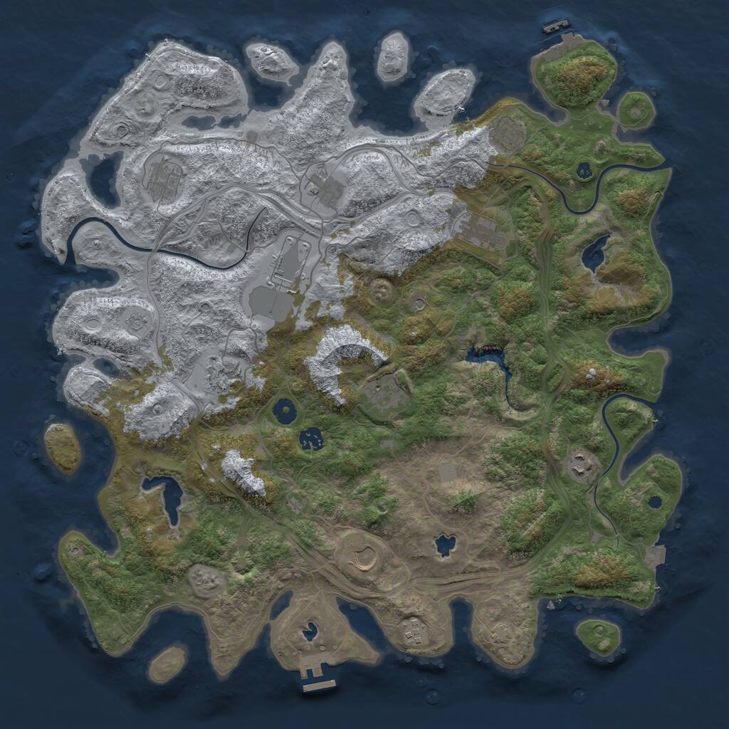 Rust Map: Procedural Map, Size: 4500, Seed: 1583256379, 17 Monuments