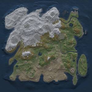 Thumbnail Rust Map: Procedural Map, Size: 3750, Seed: 3701865, 14 Monuments