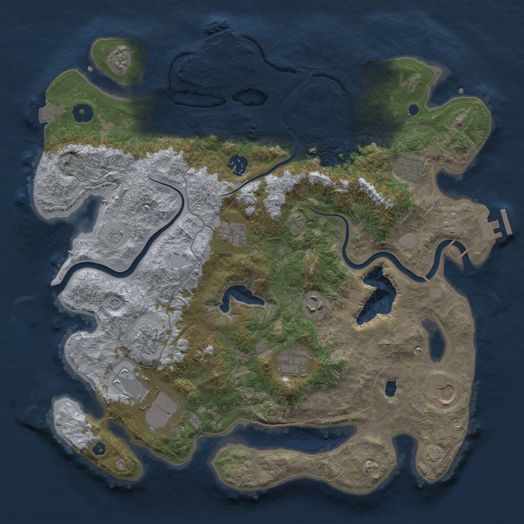 Rust Map: Procedural Map, Size: 4000, Seed: 381903145, 15 Monuments