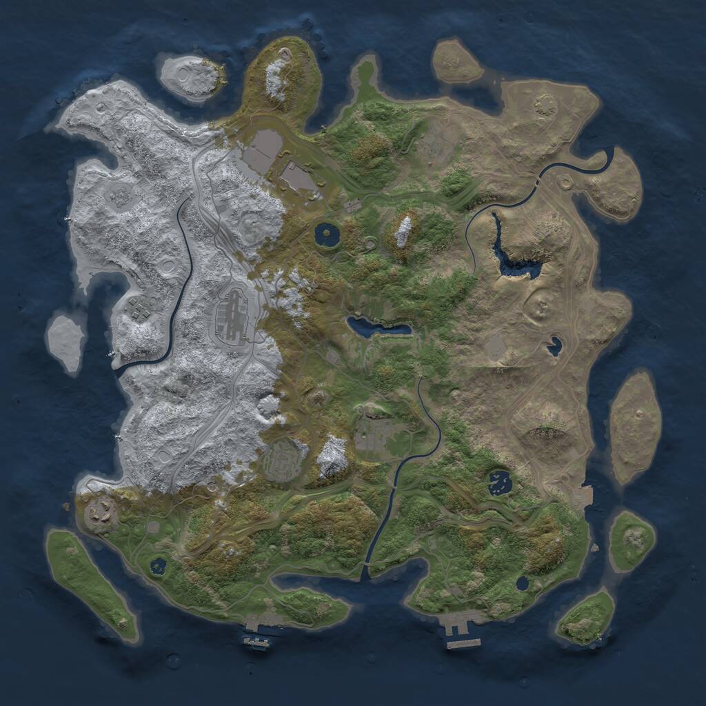 Rust Map: Procedural Map, Size: 4250, Seed: 255842563, 14 Monuments