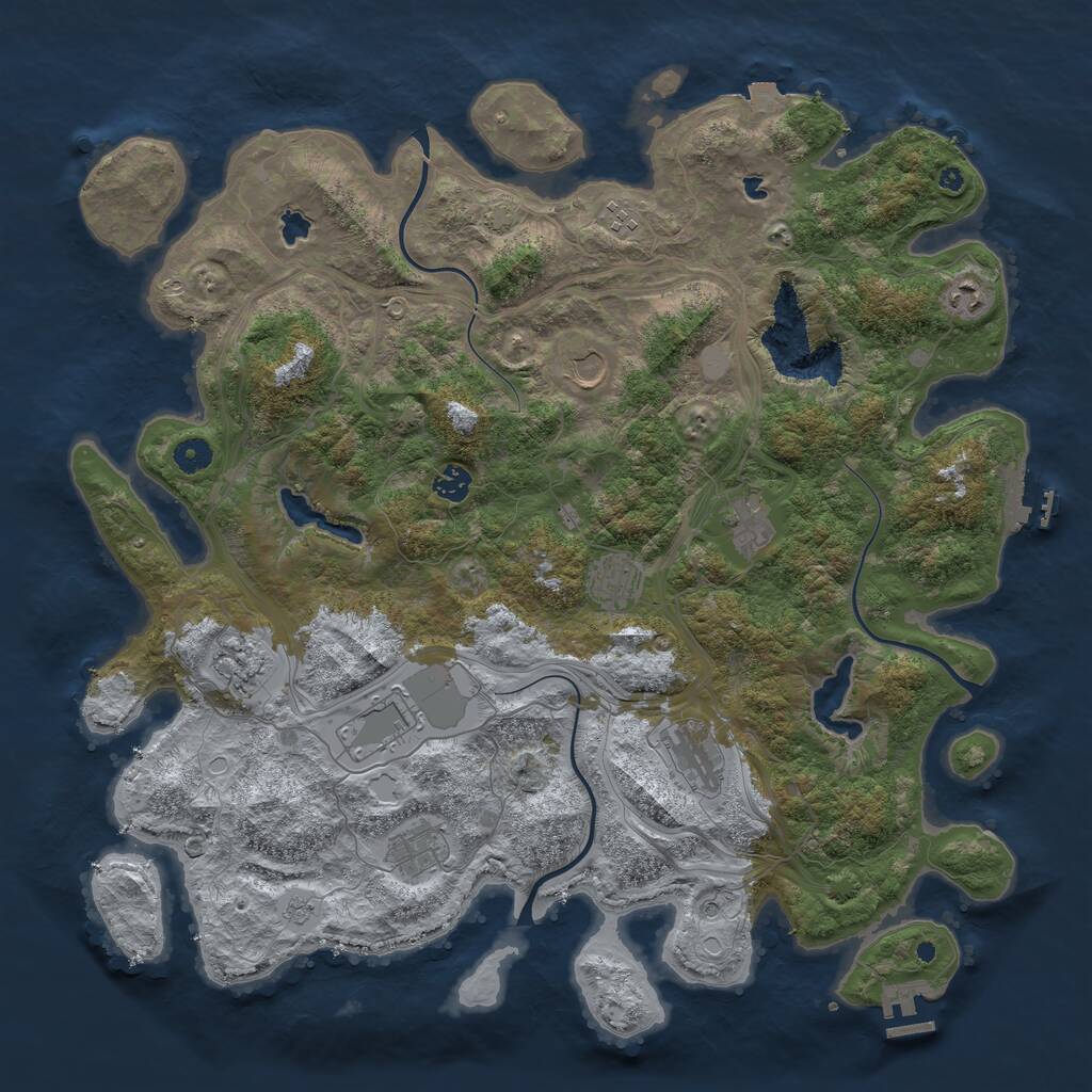 Rust Map: Procedural Map, Size: 4500, Seed: 36547457, 16 Monuments