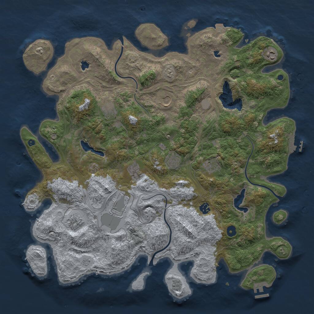 Rust Map: Procedural Map, Size: 4500, Seed: 36547457, 16 Monuments