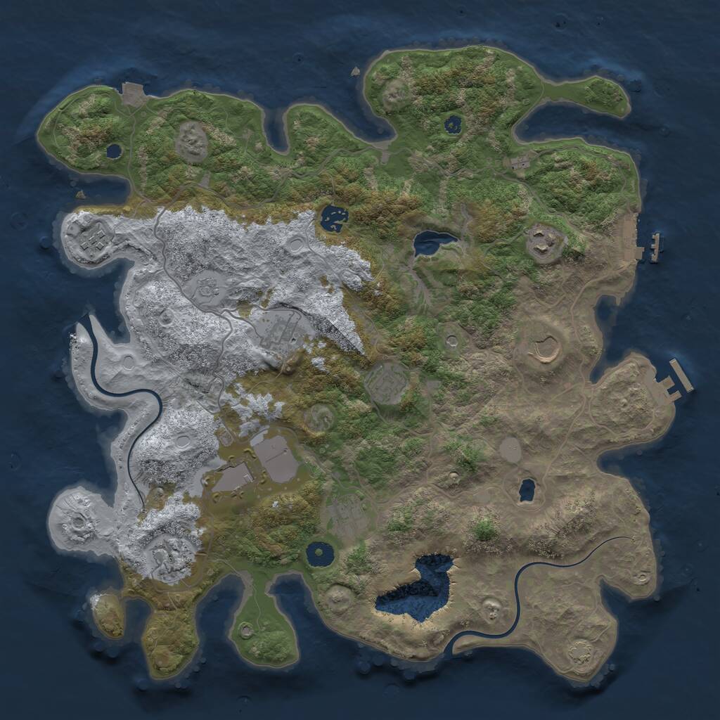 Rust Map: Procedural Map, Size: 4000, Seed: 1466999127, 15 Monuments