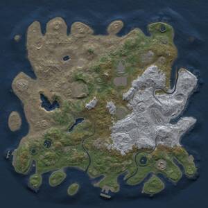 Thumbnail Rust Map: Procedural Map, Size: 4096, Seed: 2675, 15 Monuments