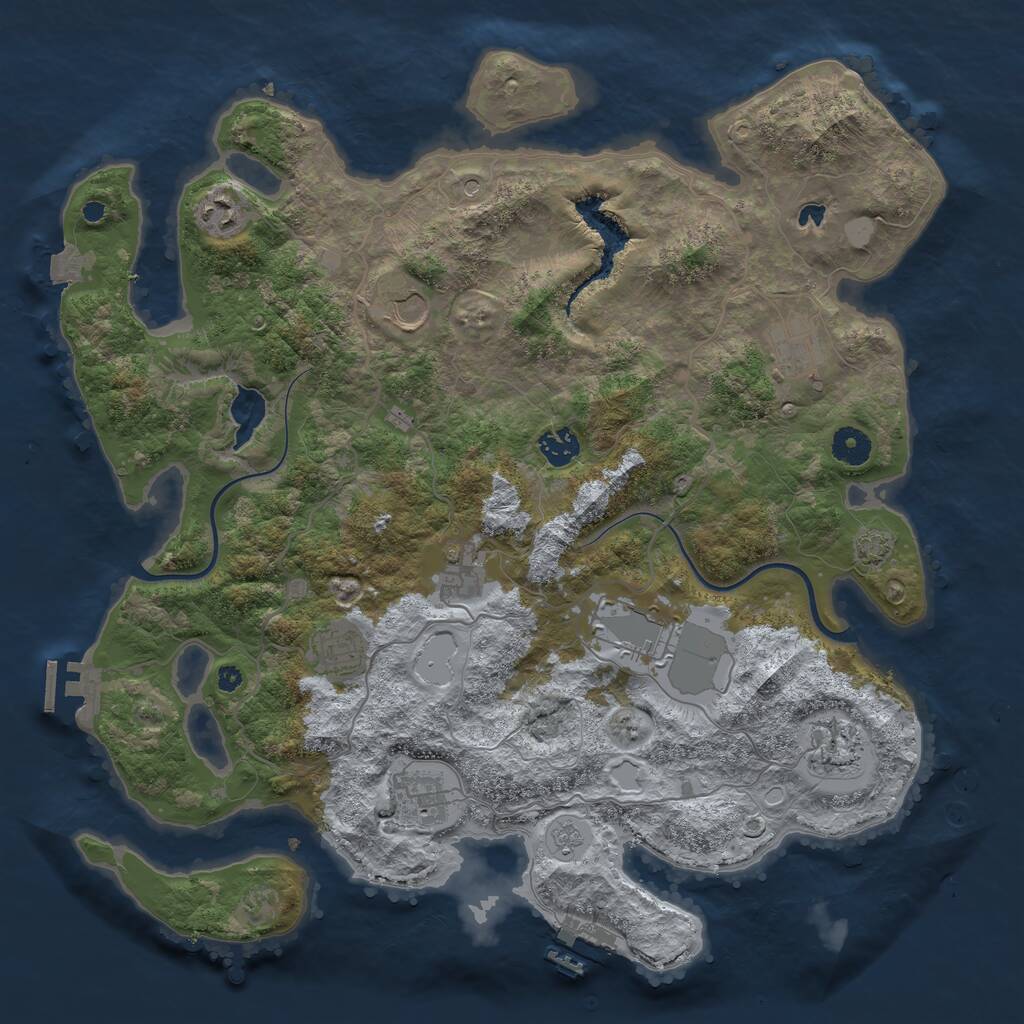 Rust Map: Procedural Map, Size: 4000, Seed: 1208639432, 15 Monuments