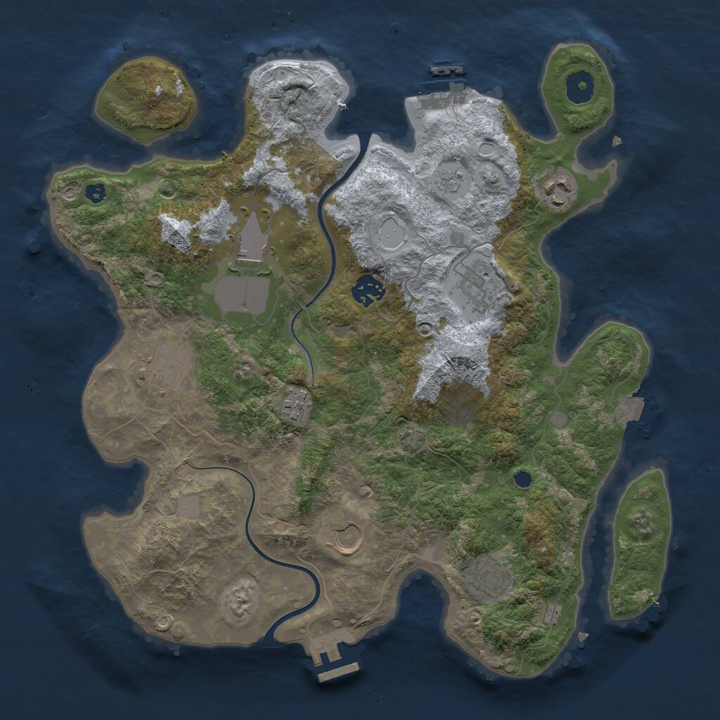 Rust Map: Procedural Map, Size: 3500, Seed: 1859229680, 13 Monuments