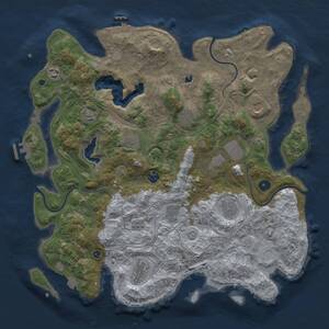 Thumbnail Rust Map: Procedural Map, Size: 4300, Seed: 1236345368, 16 Monuments