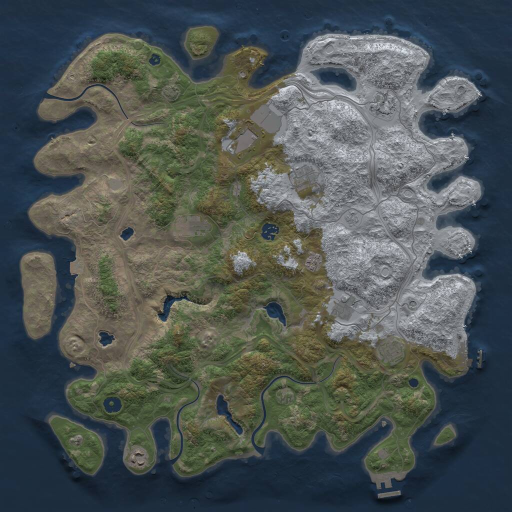 Rust Map: Procedural Map, Size: 4500, Seed: 26372613, 15 Monuments