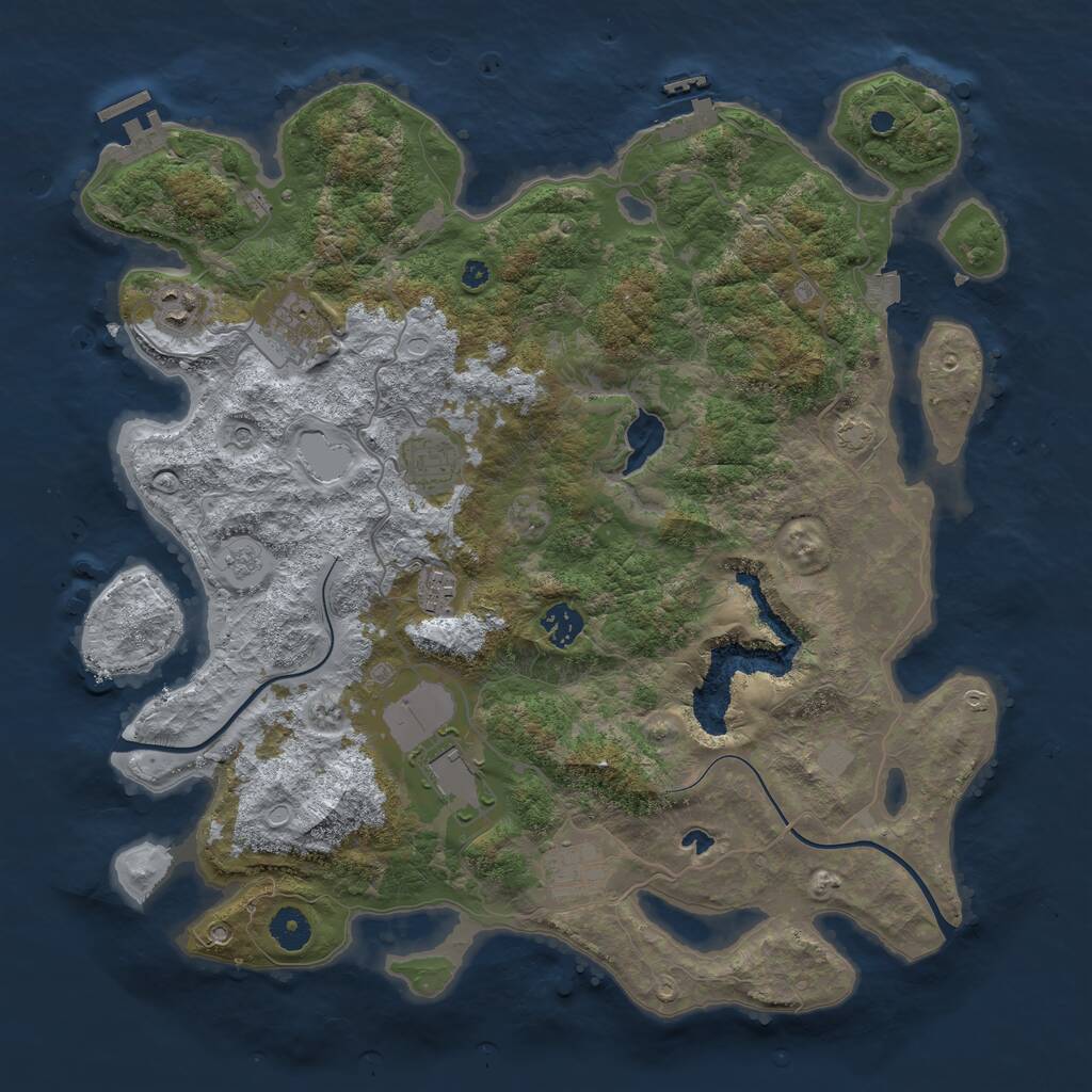 Rust Map: Procedural Map, Size: 4000, Seed: 3315422, 13 Monuments