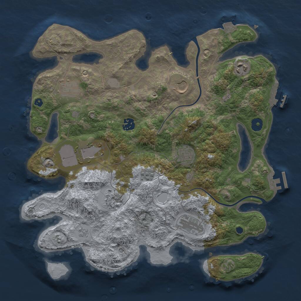 Rust Map: Procedural Map, Size: 3600, Seed: 538, 15 Monuments