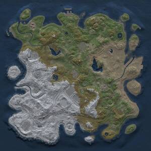 Thumbnail Rust Map: Procedural Map, Size: 4250, Seed: 18536, 15 Monuments