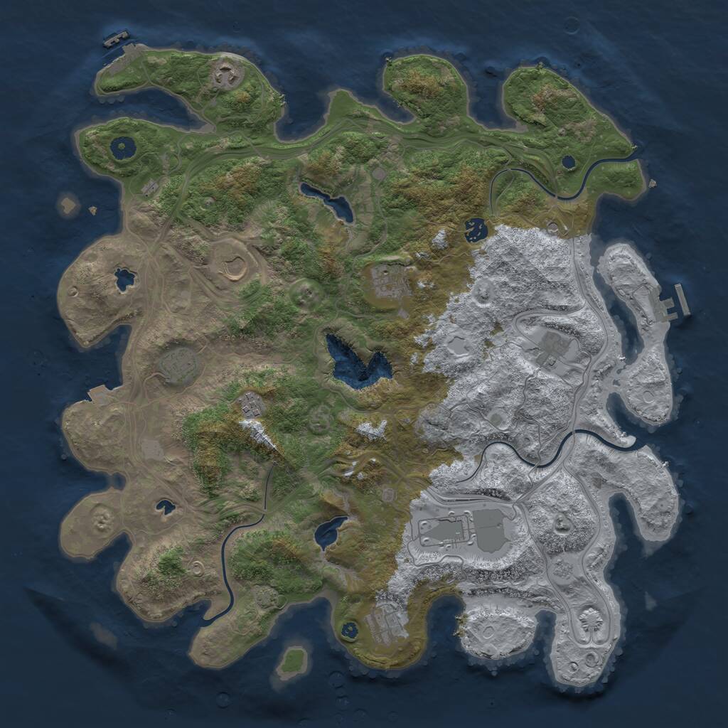 Rust Map: Procedural Map, Size: 4500, Seed: 832328038, 15 Monuments