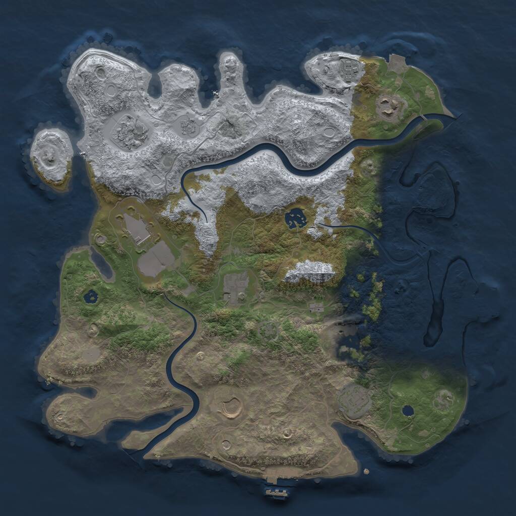 Rust Map: Procedural Map, Size: 3700, Seed: 96510889, 15 Monuments