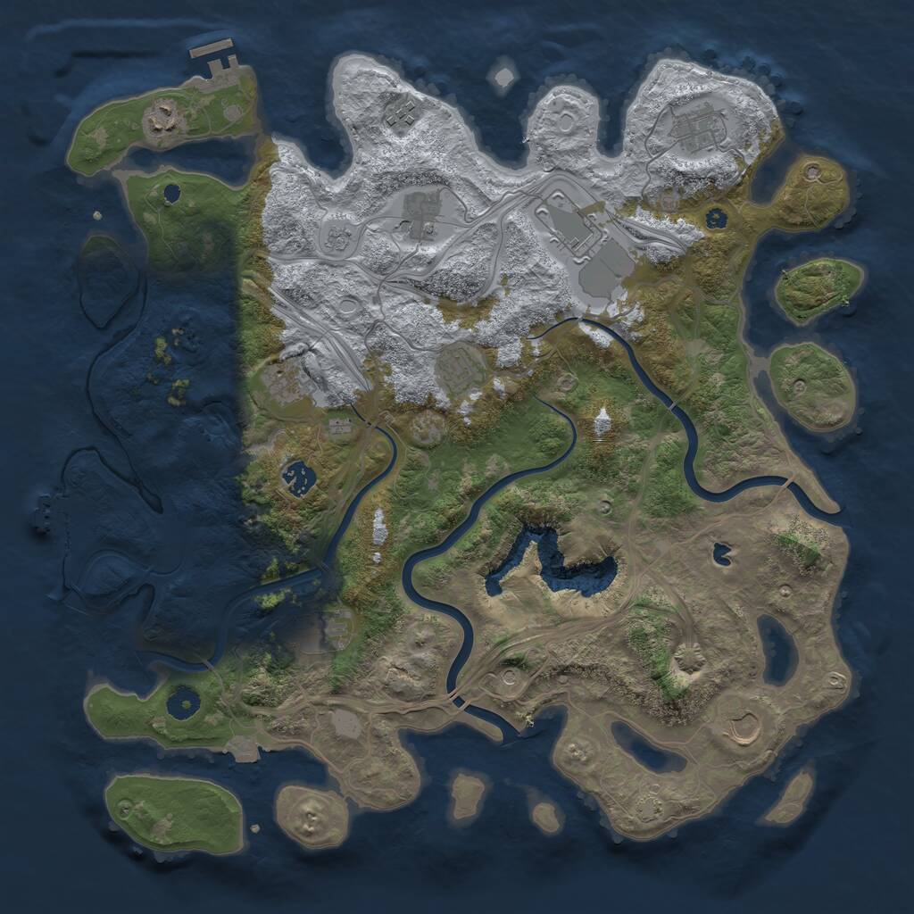 Rust Map: Procedural Map, Size: 4250, Seed: 12975442, 16 Monuments