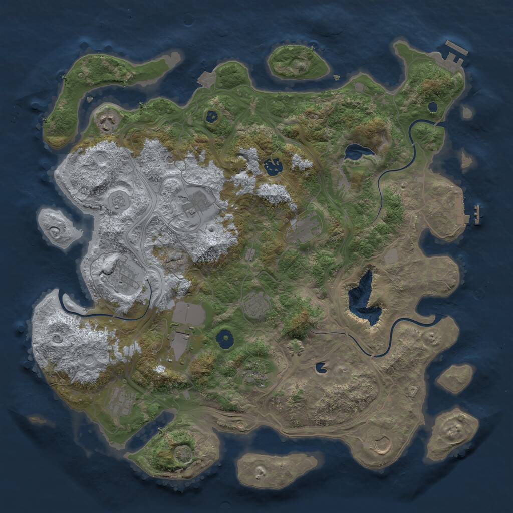 Rust Map: Procedural Map, Size: 4250, Seed: 291659945, 16 Monuments