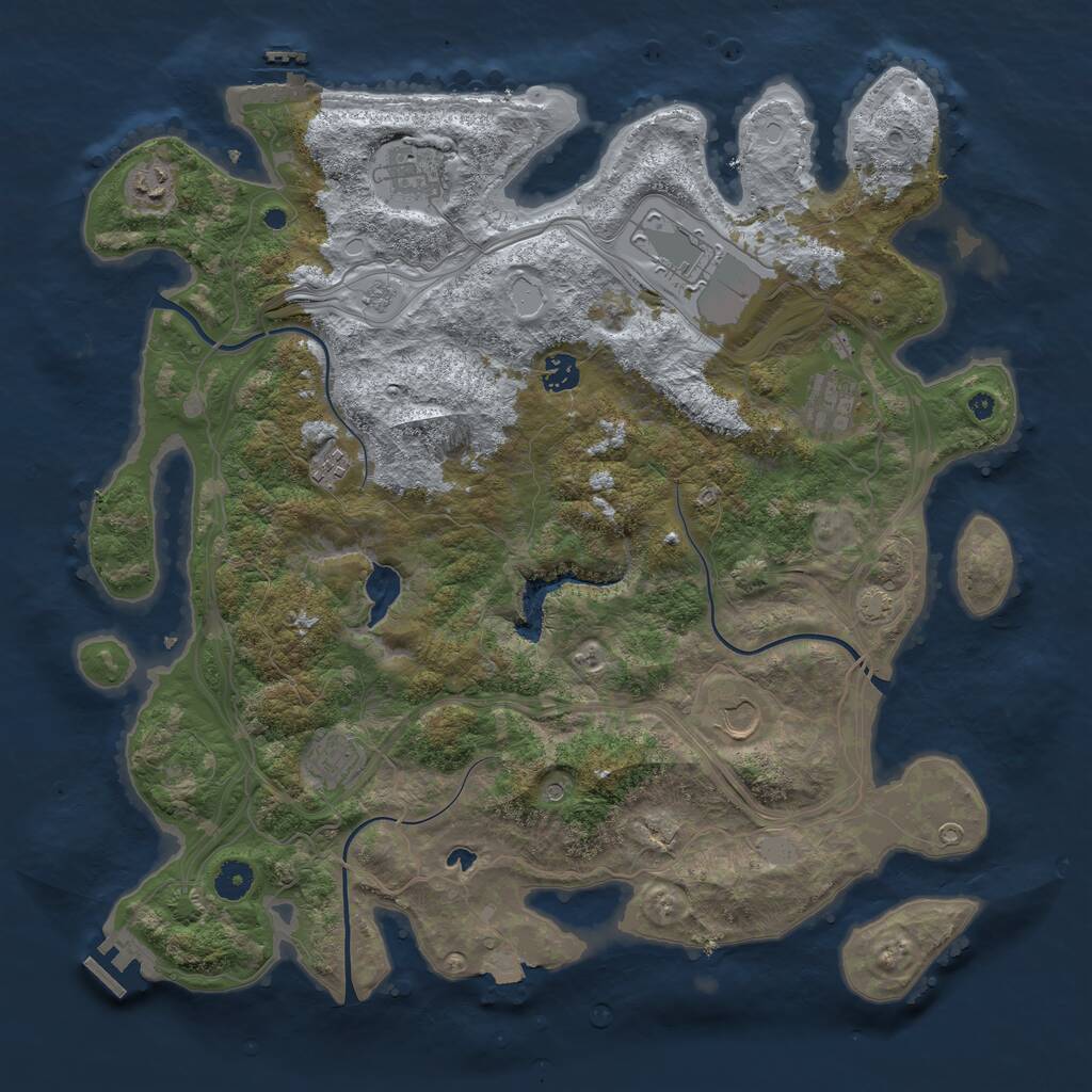 Rust Map: Procedural Map, Size: 4250, Seed: 713041424, 14 Monuments