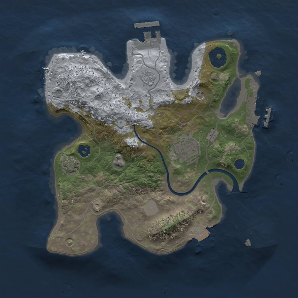 Rust Map: Procedural Map, Size: 2400, Seed: 1938750698, 7 Monuments