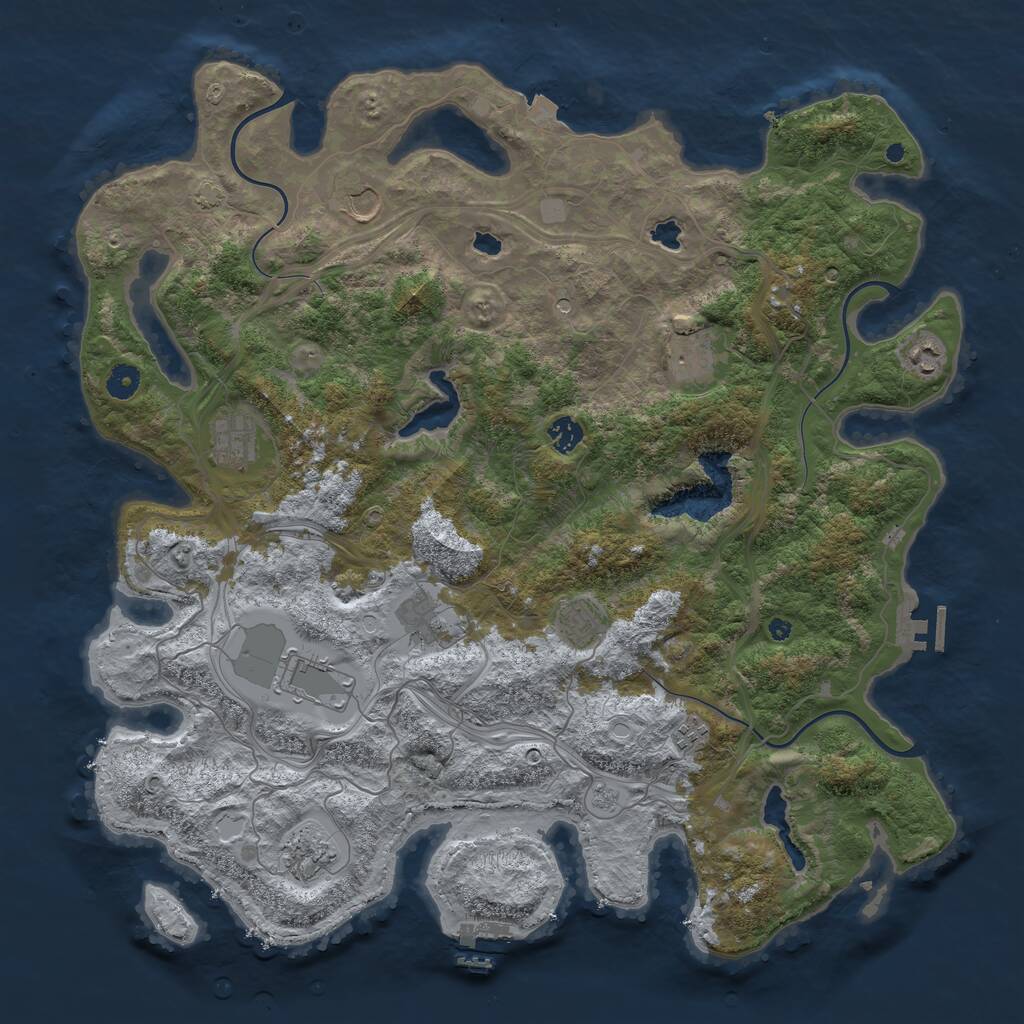 Rust Map: Procedural Map, Size: 4500, Seed: 1949952760, 16 Monuments