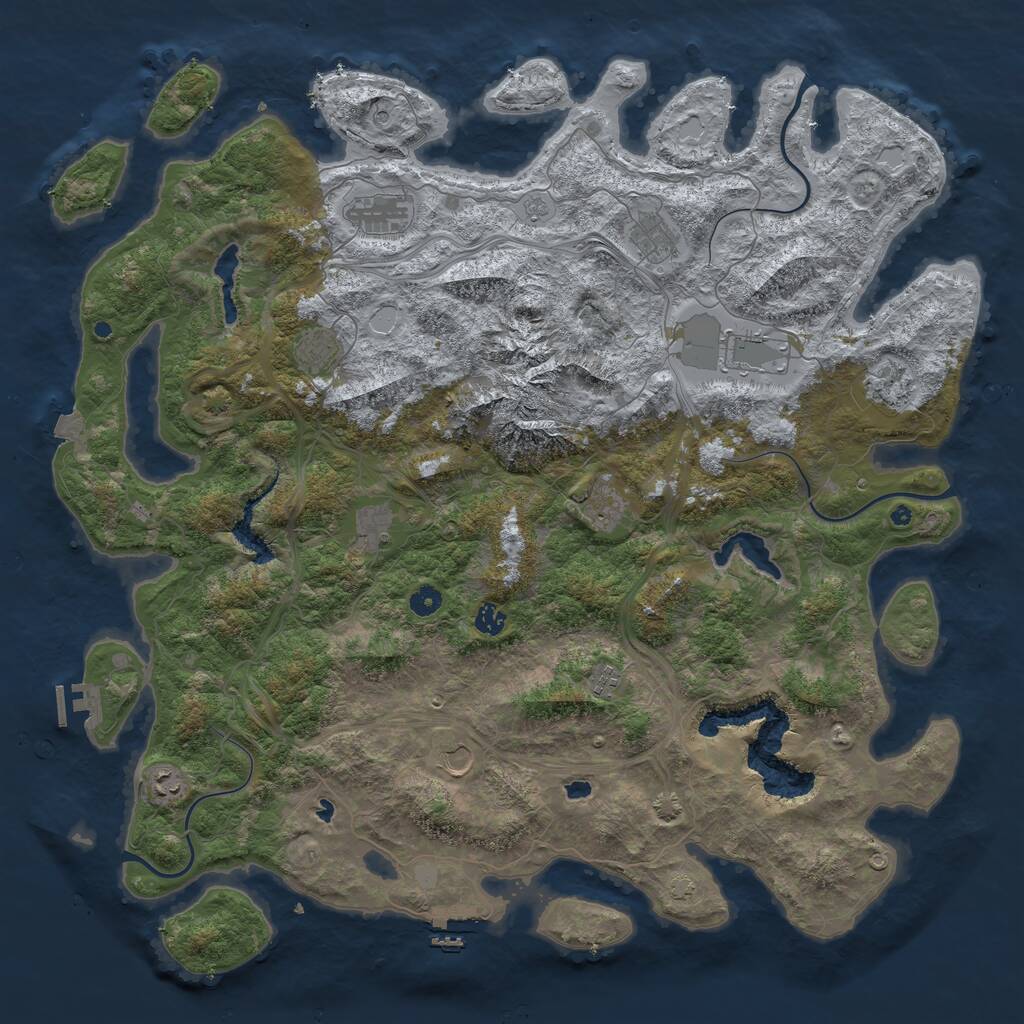 Rust Map: Procedural Map, Size: 5000, Seed: 471547323, 17 Monuments