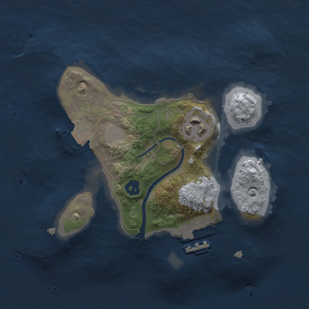 Rust Map: Procedural Map, Size: 2000, Seed: 1049, 3 Monuments