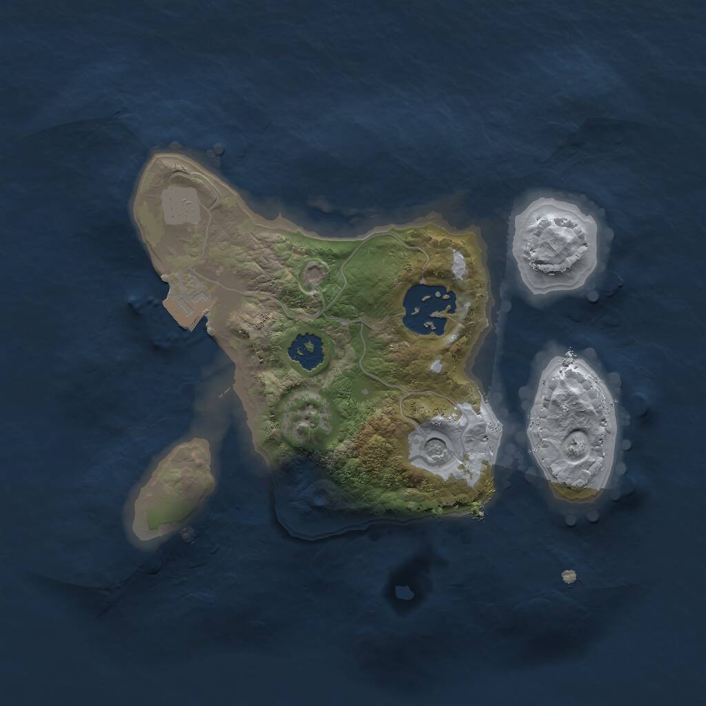 Rust Map: Procedural Map, Size: 2000, Seed: 1049, 3 Monuments