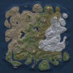 Thumbnail Rust Map: Procedural Map, Size: 4000, Seed: 19989, 14 Monuments