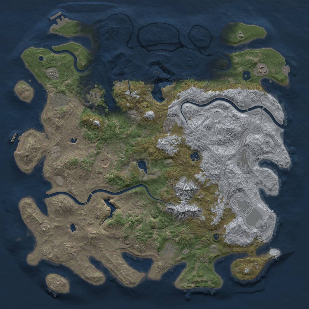 Rust Map: Procedural Map, Size: 5000, Seed: 56970, 17 Monuments
