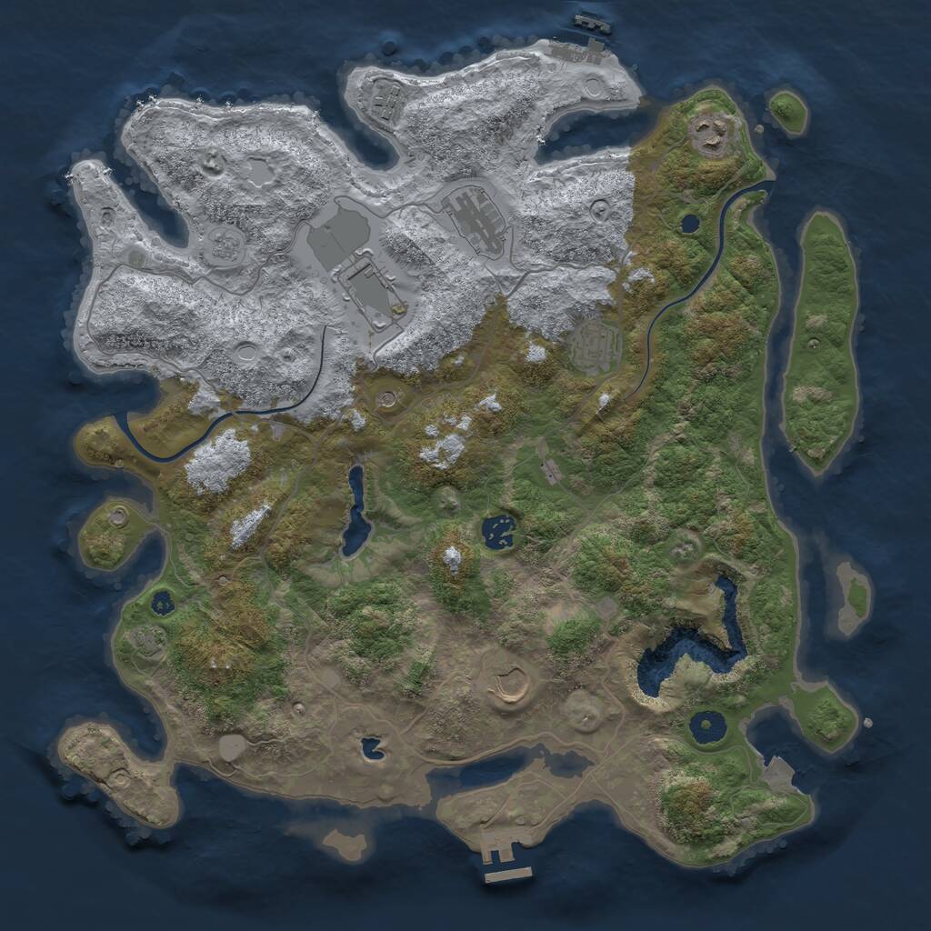 Rust Map: Procedural Map, Size: 4000, Seed: 3556352, 13 Monuments