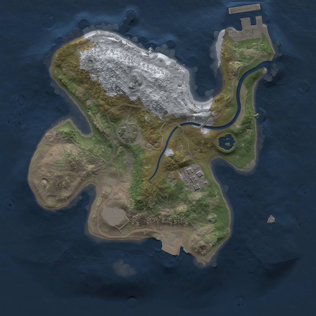 Rust Map: Procedural Map, Size: 2000, Seed: 784097206, 4 Monuments