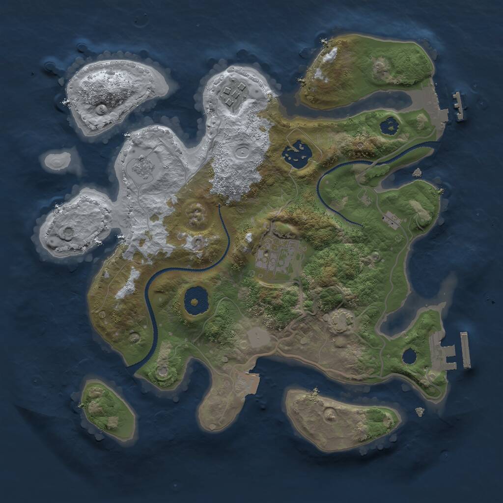 Rust Map: Procedural Map, Size: 2800, Seed: 123780280, 8 Monuments