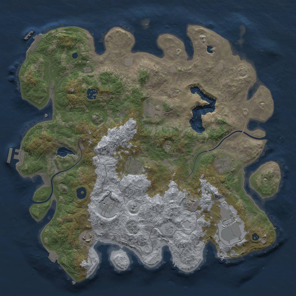 Rust Map: Procedural Map, Size: 4000, Seed: 42069694, 14 Monuments