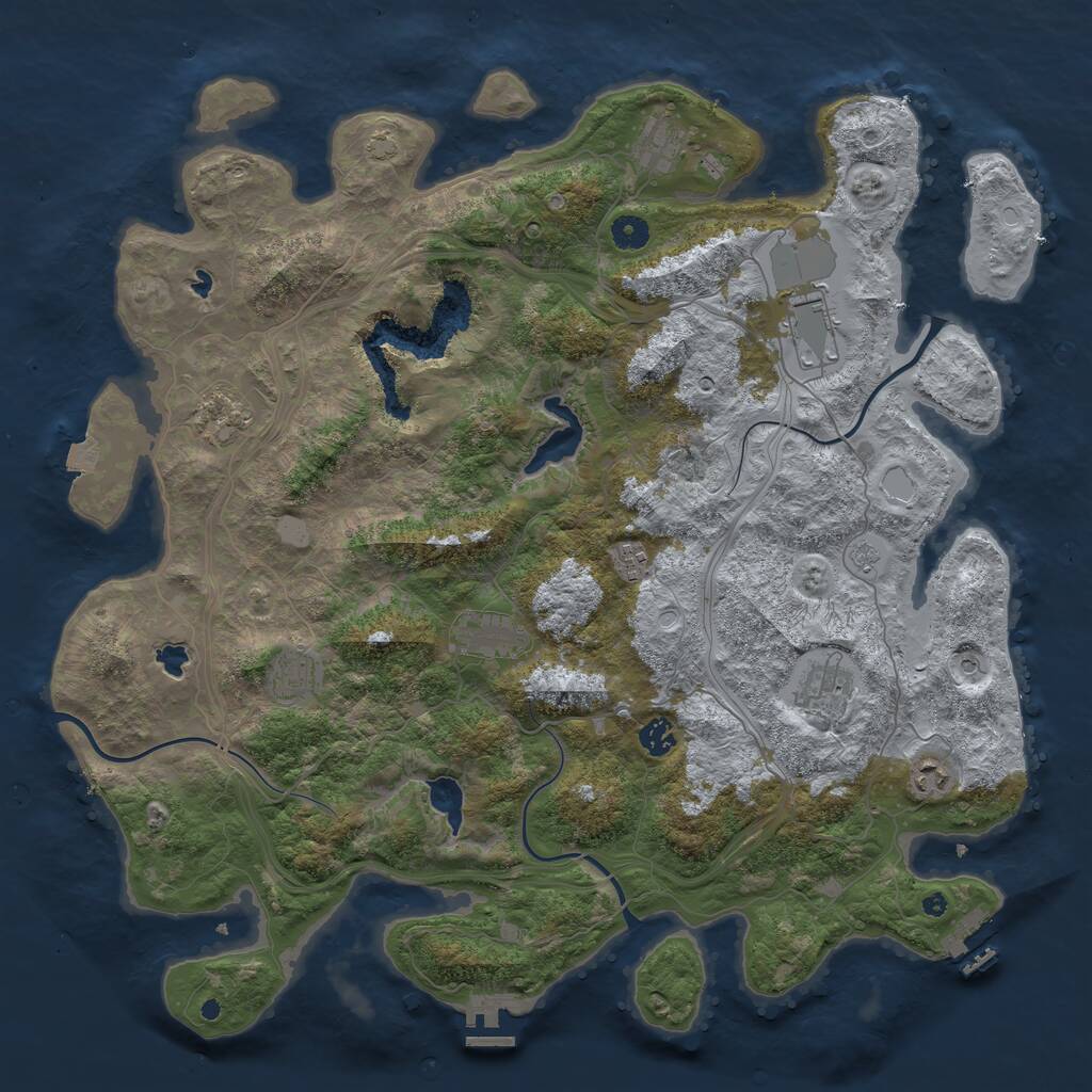 Rust Map: Procedural Map, Size: 4500, Seed: 28125, 15 Monuments