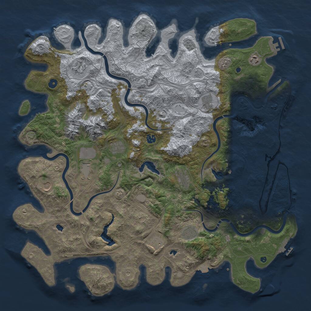 Rust Map: Procedural Map, Size: 5000, Seed: 31021, 17 Monuments