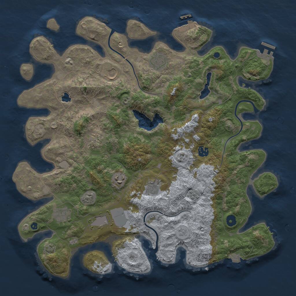 Rust Map: Procedural Map, Size: 4096, Seed: 2016537852, 15 Monuments