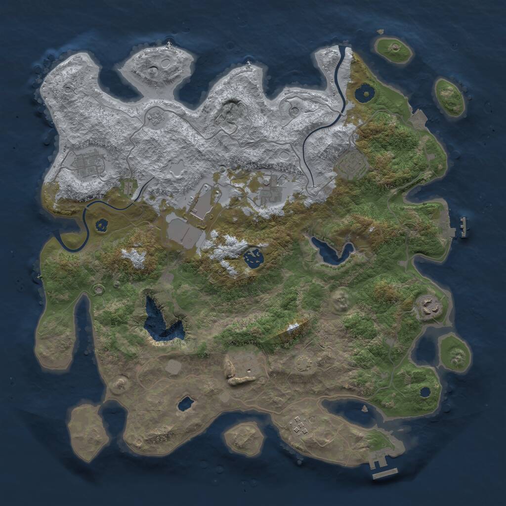 Rust Map: Procedural Map, Size: 4000, Seed: 1728397946, 14 Monuments