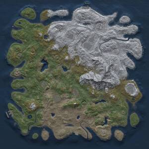 Thumbnail Rust Map: Procedural Map, Size: 5000, Seed: 1567164139, 16 Monuments